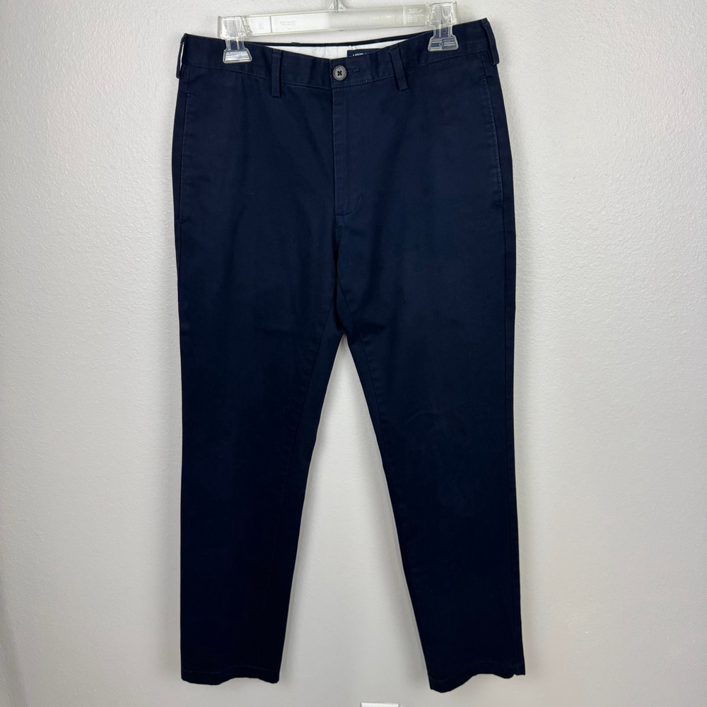 Lands' End Chino Pants Men 31X30 Blue Slim Fit Straight Cotton Casual Flat Front